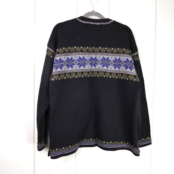 VTG Drops Original Knitwear Wool Sweater Unisex SZ M Partial Zip Fair Isle - Picture 12 of 14